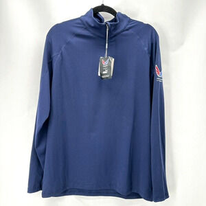 NWT Puma Volition America 1/4 Zip Shirt‎ Mens M Navy Blue Golf Warmcell Active